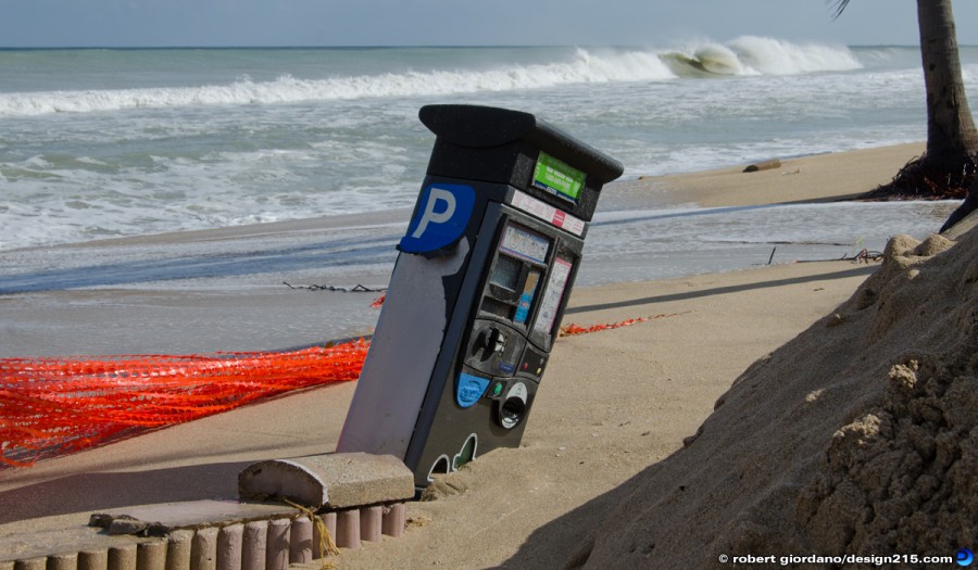 Oct 28 2012 Sunken Parking Meter - A1A Flooding, Fort Lauderdale